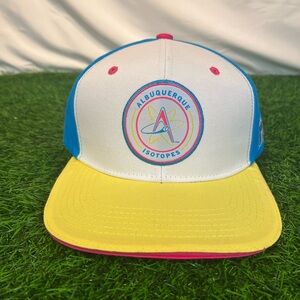 Albuquerque Isotopes SGA Retro Neon Yellow White Blue Pink Snapback Hat Cap OSFA